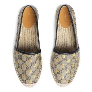 Gucci GG Supreme Printed Bees Espadrille Flats